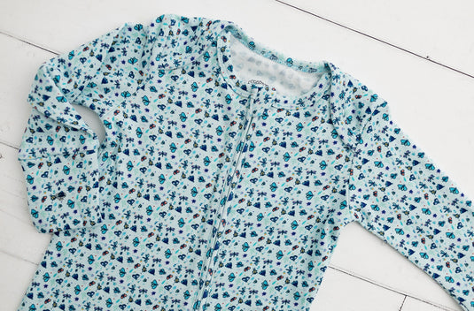 Barboteuse bébé coton bio motif danse des papillons – Kaki Lilas