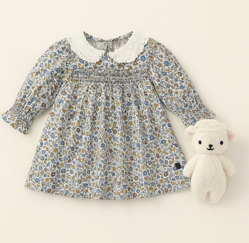 Chargez l'image dans la visionneuse de la galerie, Robe pour filles automne-hiver à fleurs rétro – Kali
