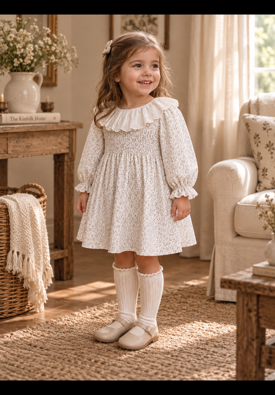 Autumn Floral Cotton Dress – Autumn-Winter