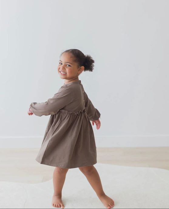Robe en jersey à manches longues Walnut coton bio