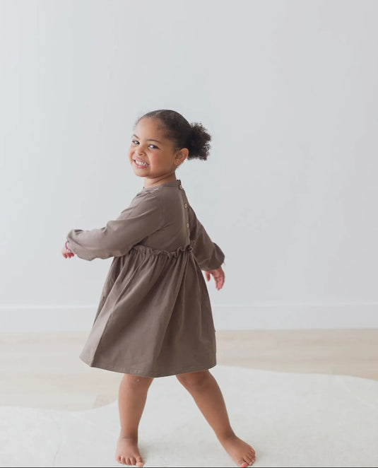 Robe en jersey à manches longues Walnut coton bio