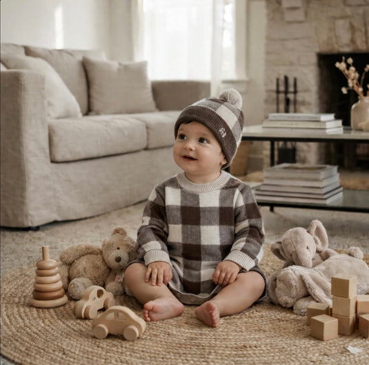 Combinaison bébé garçon carreaux manches longues – Kali