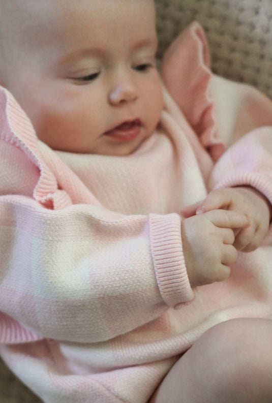 Barboteuse bébé fille en coton doux à manches longues