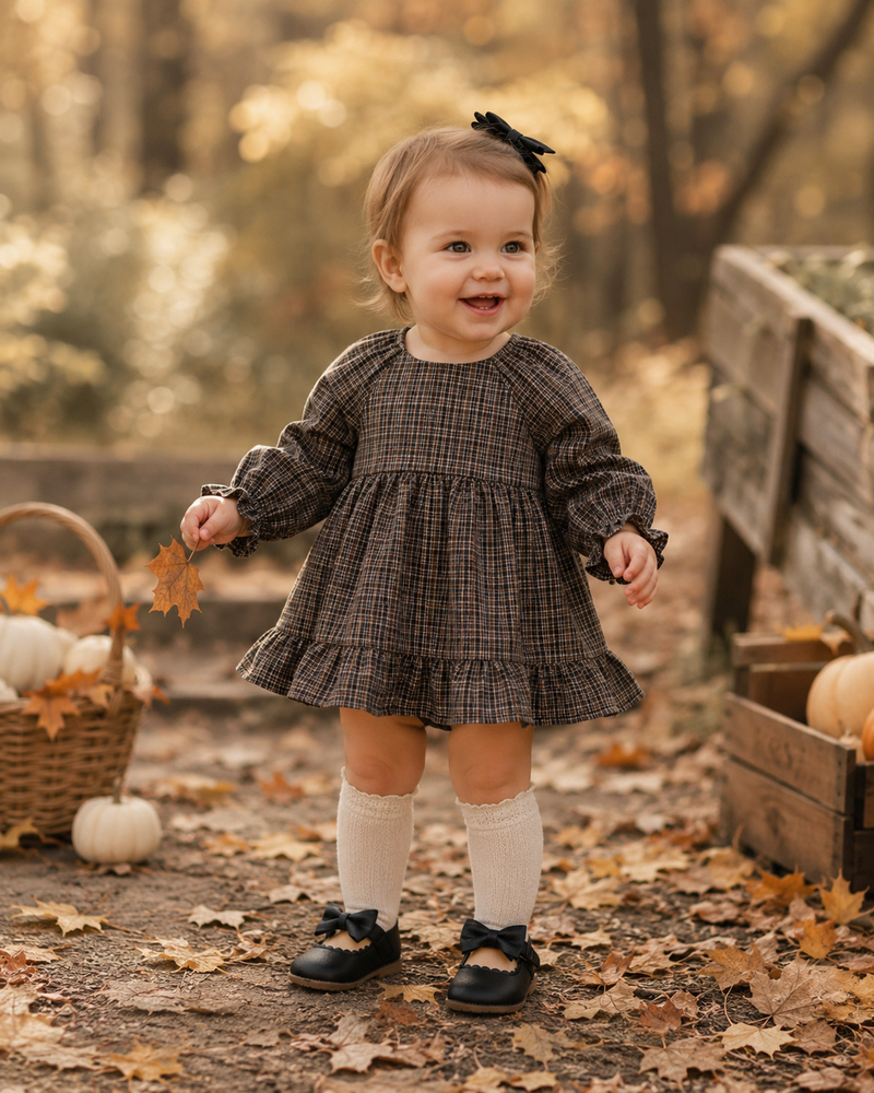 Chargez l'image dans la visionneuse de la galerie, Robe Adeline bébé fille à carreaux – Automne-Hiver
