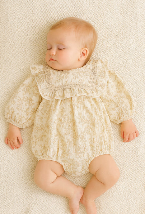 Barboteuse bébé fleurie coton doux – style bohème chic – Kali