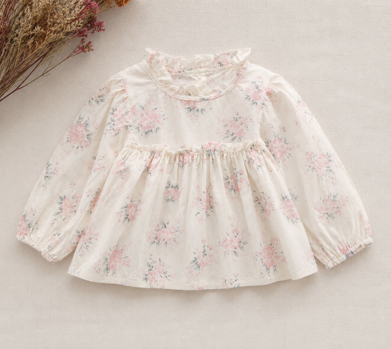 Load image into Gallery viewer, Blouses Floralie bébé fille en coton

