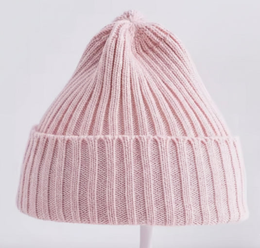 Bonnet bébé en tricot rose doux – Kali
