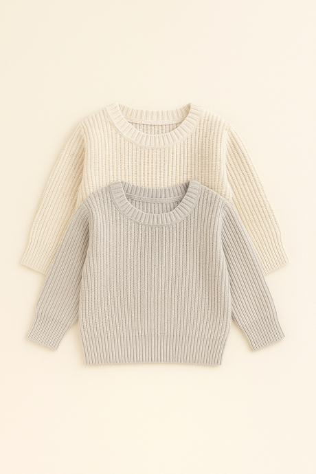 Pull en tricot 100 % coton pour garçon – Collection Kali (2 couleurs) | - Boutique Kaki Lilas