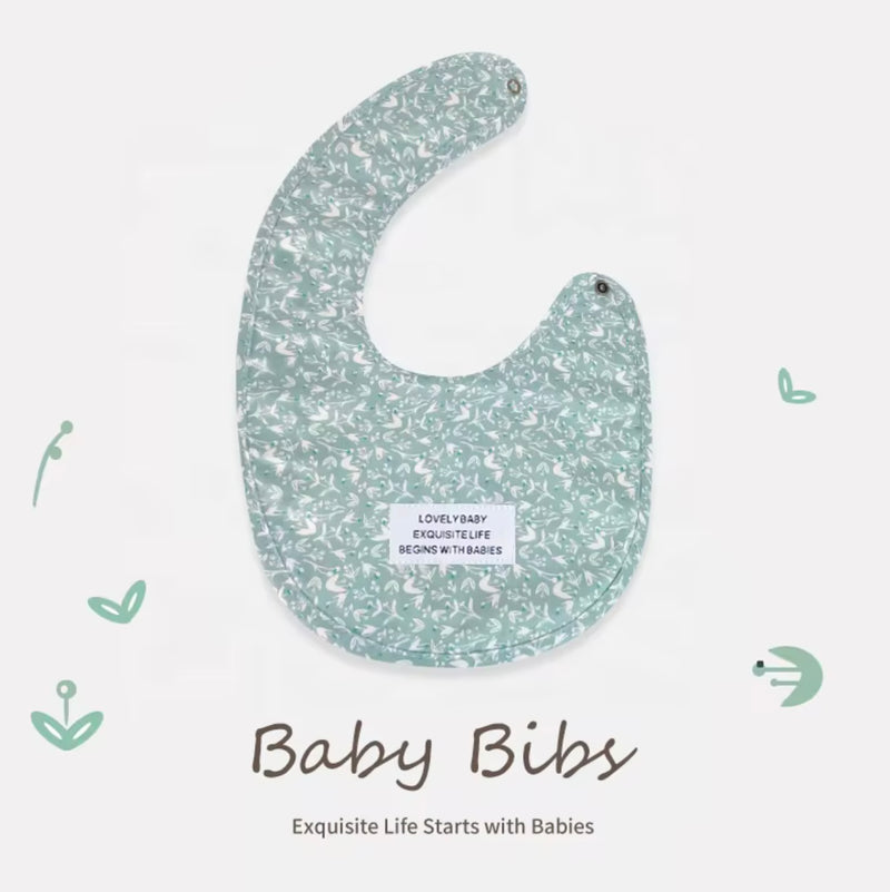 Chargez l&#39;image dans la visionneuse de la galerie, Bavoir bébé en coton motif fleuri – Kali
