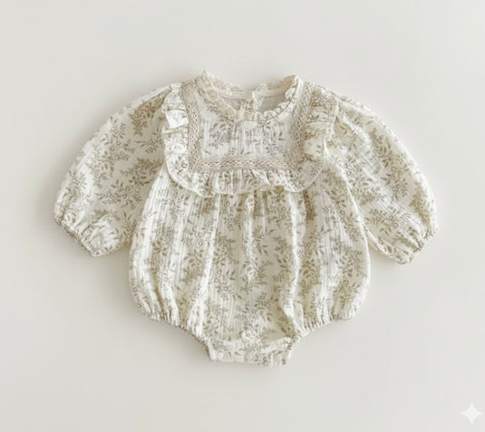 Barboteuse bébé Liberty beige en coton doux – Kali