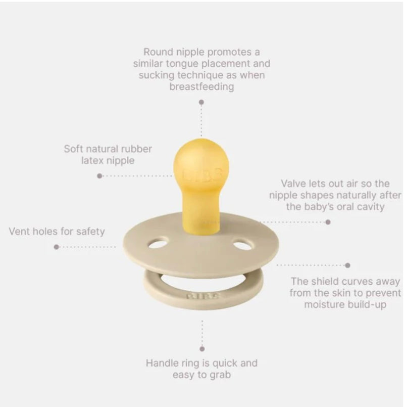 Load image into Gallery viewer, Pack containing two latex Bibs pacifiers in Blus Glow/Vanilla Glow
