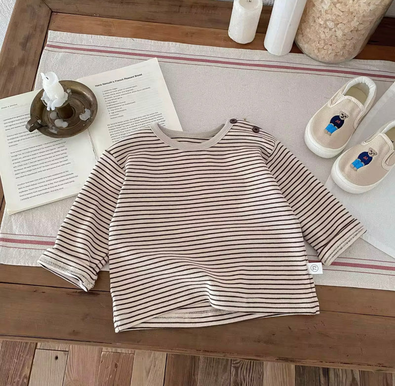 Chargez l'image dans la visionneuse de la galerie, Chandail garçon manches longues rayures fines coton
