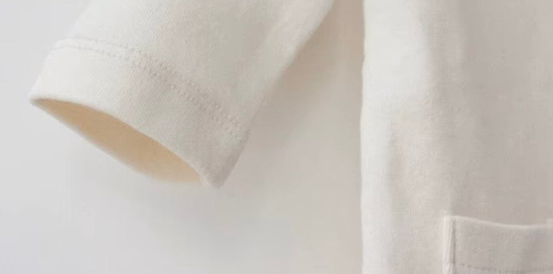Load image into Gallery viewer, Organic cotton combination with matching bonnet for baby boy – Ivory
