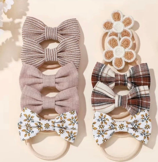 Patterned fabric hair bows – Autumn-Winter