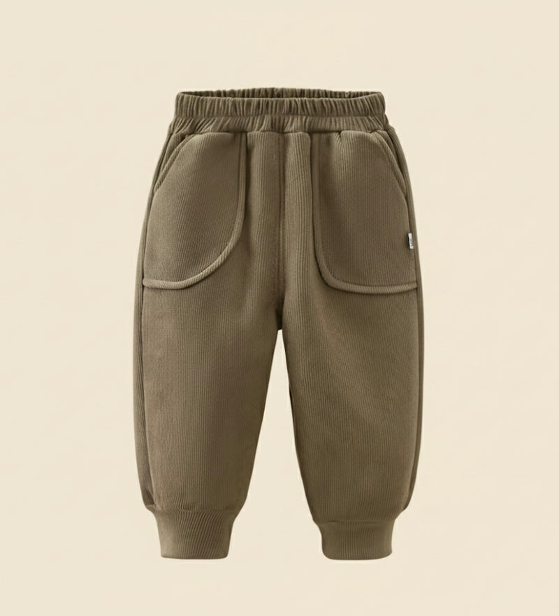 Chargez l&#39;image dans la visionneuse de la galerie, Pantalons chauds en velours pour garçon – Kaki lilas
