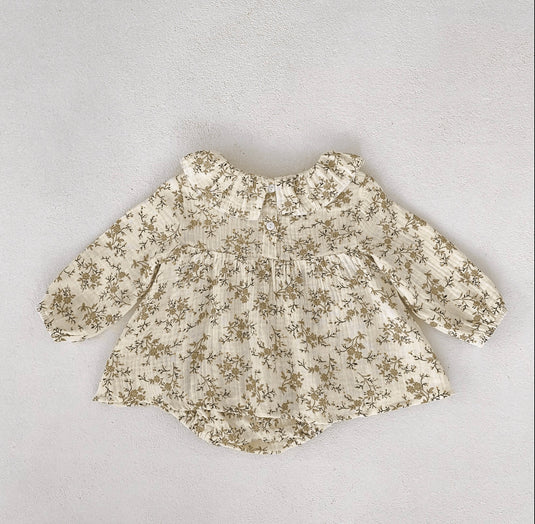 Baby girl yellow flower romper soft cotton (3-6M)