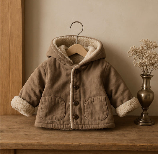 Warm and soft lamb wool-style coat for boys