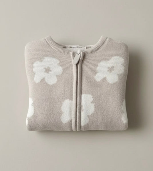 Combinaison bébé capuche fleurs automne-hiver – Kali