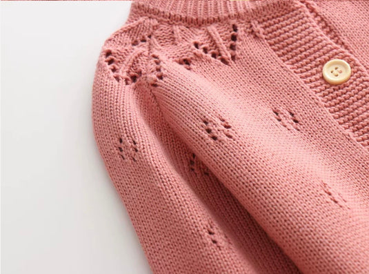 Cardigan bébé et fille ivoire & rose Vichy | Pré-commande
