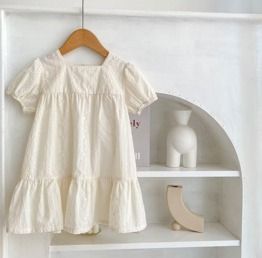Robe Mathilde – Col carré brodé 🤍