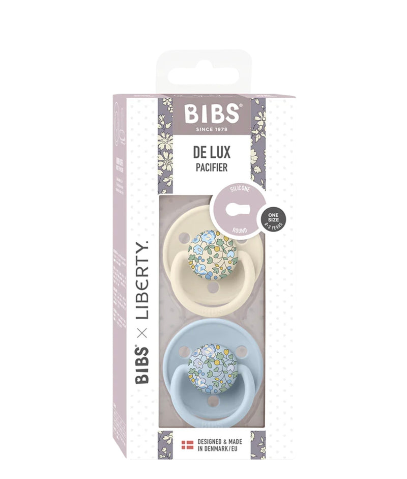 Chargez l&#39;image dans la visionneuse de la galerie, Paquet contenant deux suces Bibs de luxe en silicone Éloise Baby blue
