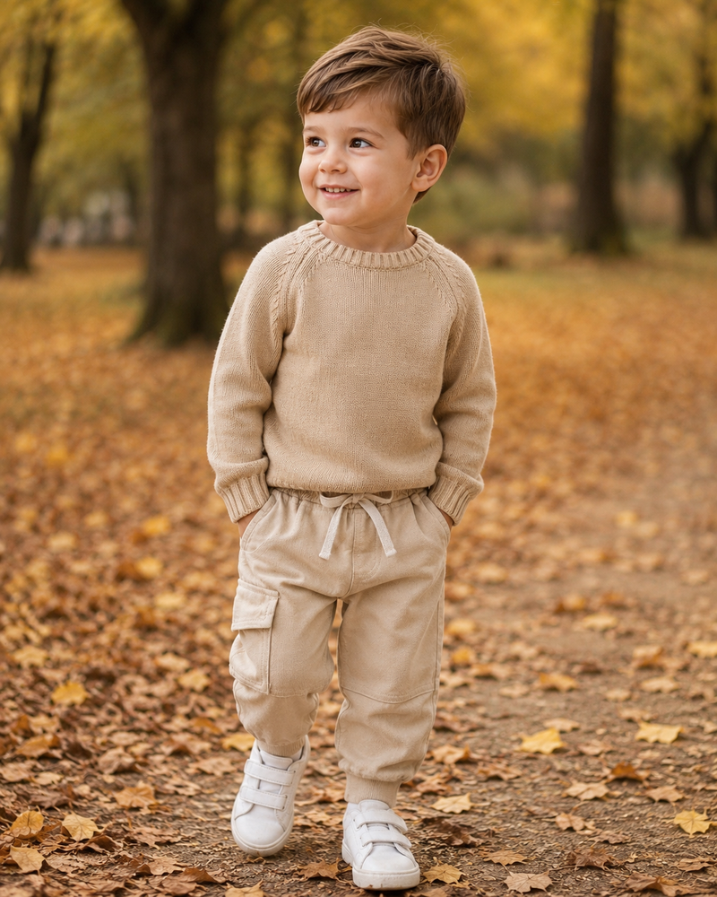 Load image into Gallery viewer, Pantalon cargo automne-hiver pour bébé et garçon
