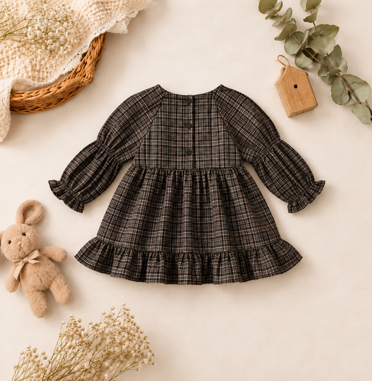 Robe Adeline bébé fille à carreaux – Automne-Hiver
