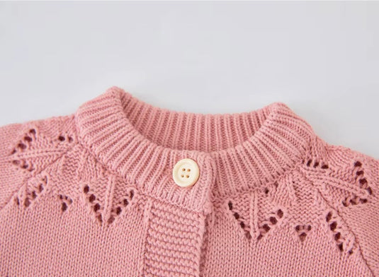 Cardigan bébé et fille ivoire & rose Vichy | Pré-commande