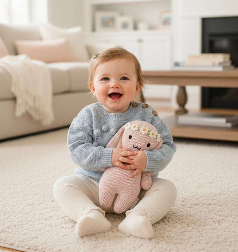 Chargez l&#39;image dans la visionneuse de la galerie, ✨ Pull bébé fille en coton doux avec cœur brodé – Kaki Lilas
