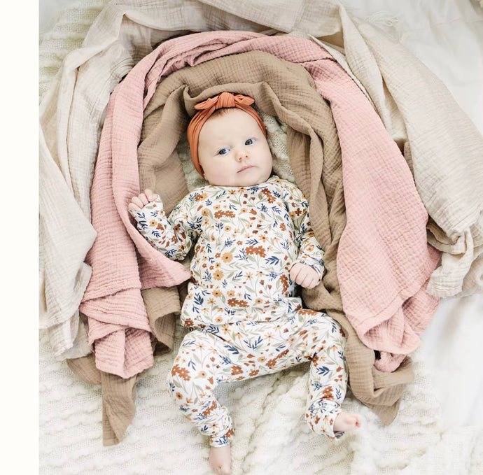 Trio de mousselines en coton doux pour bébé – Modèle Kali