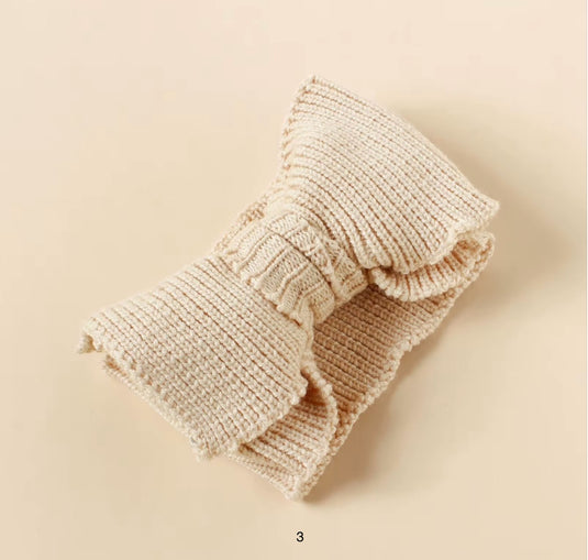 Bandeau tricoté en coton biologique avec noeud papillon Kali