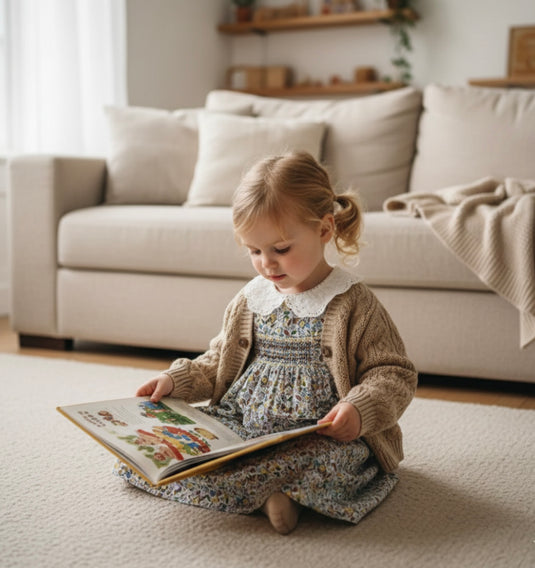 Cardigan pour filles automne-hiver tricot café et marron – Kali