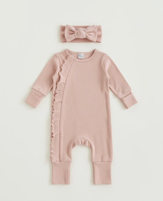 Combinaison bébé fille coton doux + bandeau – Kali