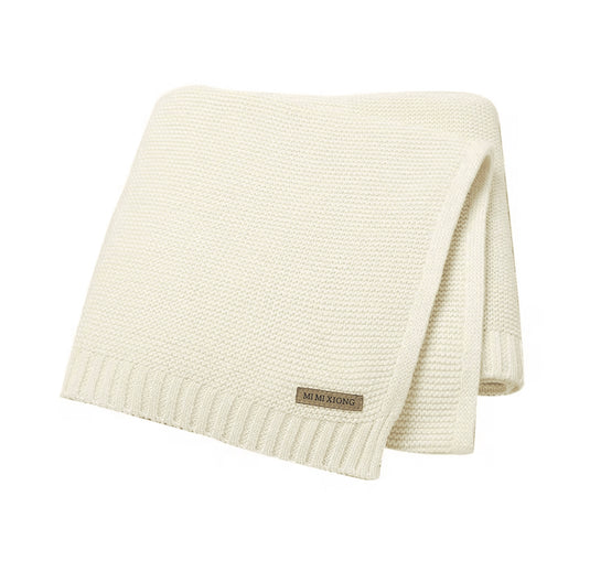 Couverture tricotée bébé en coton 100 % – Modèle Kali
