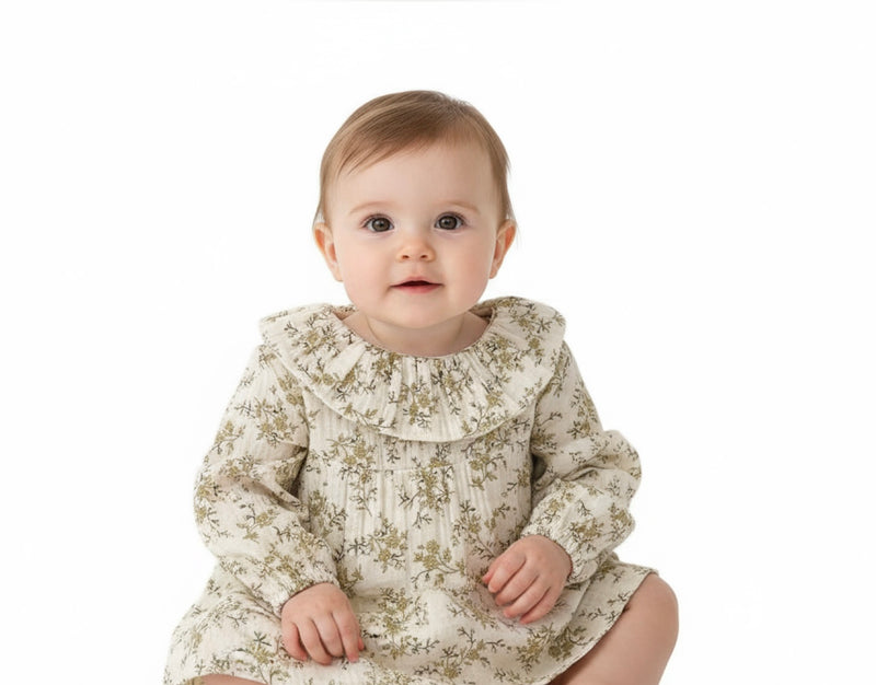 Chargez l&#39;image dans la visionneuse de la galerie, Barboteuse bébé fille à fleurs jaunes – 3 à 6 mois – Confort coton été - Boutique Kaki Lilas
