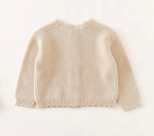 Cardigan bébé coton beige doux – Kali