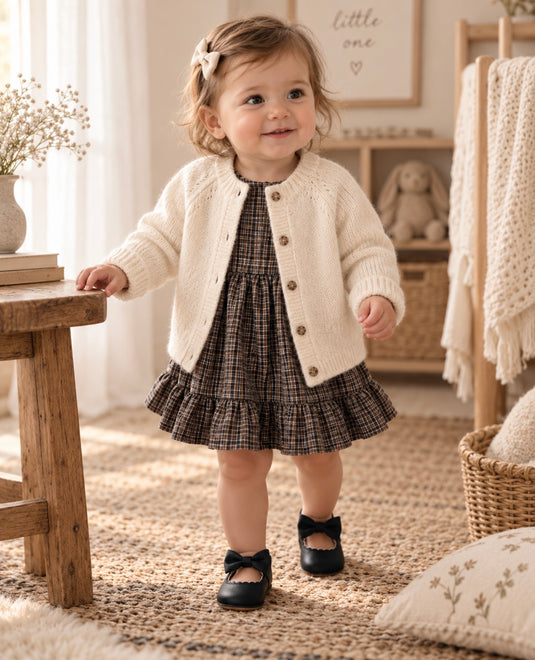 Timeless ivory knit cardigan for babies and girls – Fall-Winter