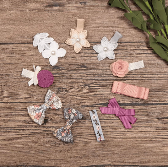 Ensemble de 10 clips à cheveux bébé fille – Kali April