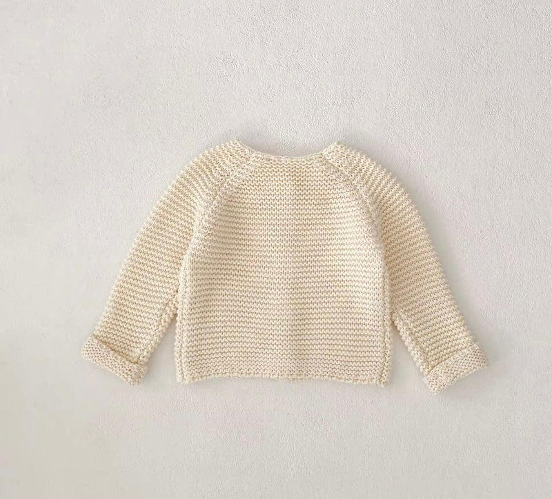 Load image into Gallery viewer, Soft baby cardigan, 100% cotton – Ivory Blush
