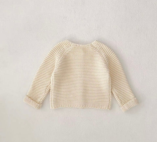 Soft baby cardigan, 100% cotton – Ivory Blush