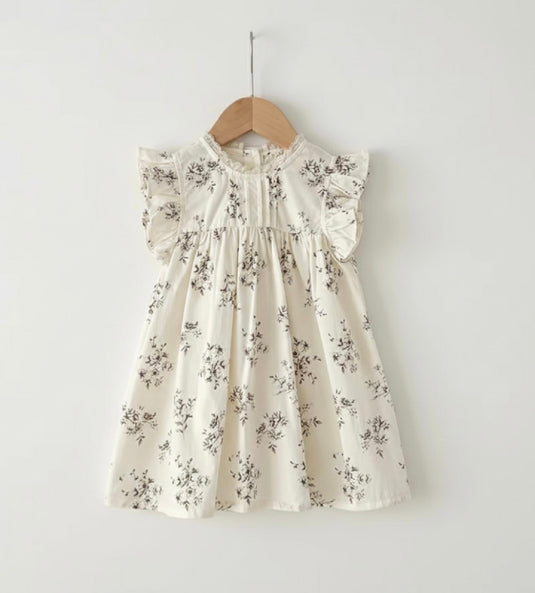 Robe bébé fille d’été sans manches à imprimé floral – Modèle Kali en coton léger