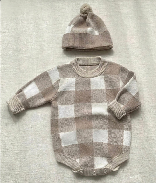 Combinaison bébé garçon carreaux manches longues – Kali
