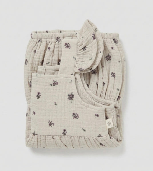 Baby Girls' Floral Flutter Sleeve Romper