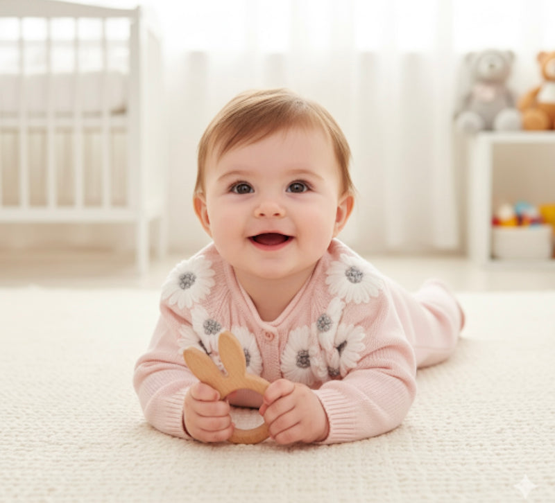 Chargez l'image dans la visionneuse de la galerie, Barboteuse bébé fille en tricot rose de coton brodé motif floral – Kali
