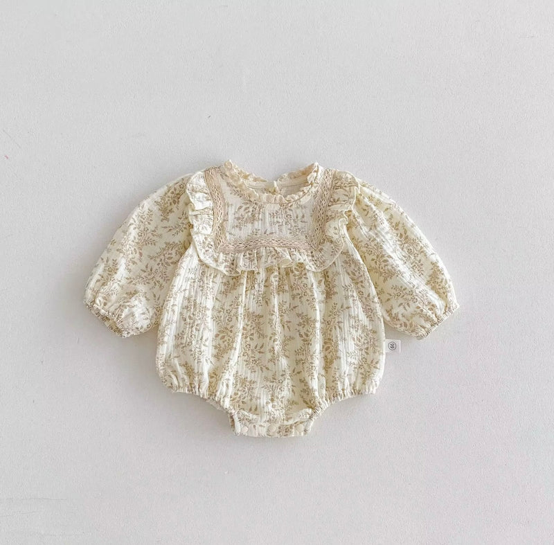Load image into Gallery viewer, Soft cotton floral baby romper – bohemian chic style – Kali
