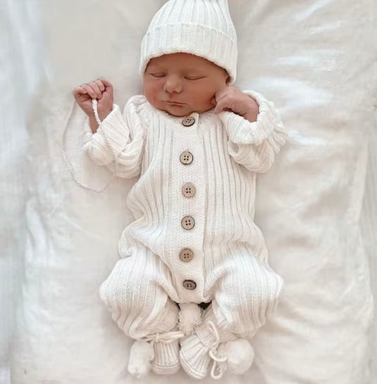 Barboteuse bébé en tricot à manches longues – Kali – Automne/Hiver