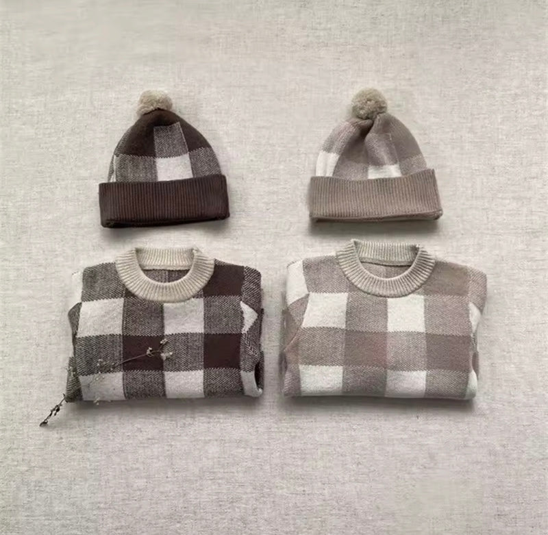 Chargez l'image dans la visionneuse de la galerie, Combinaison bébé garçon à carreaux à manches longues – Kali - Boutique Kaki Lilas
