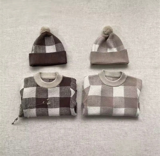 Combinaison bébé garçon à carreaux à manches longues – Kali - Boutique Kaki Lilas