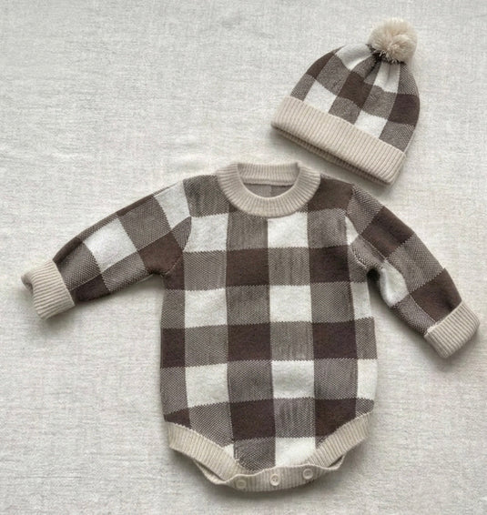 Combinaison bébé garçon carreaux manches longues – Kali