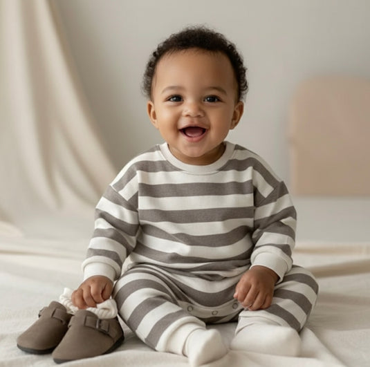 Combinaison à rayures en coton pour garçons